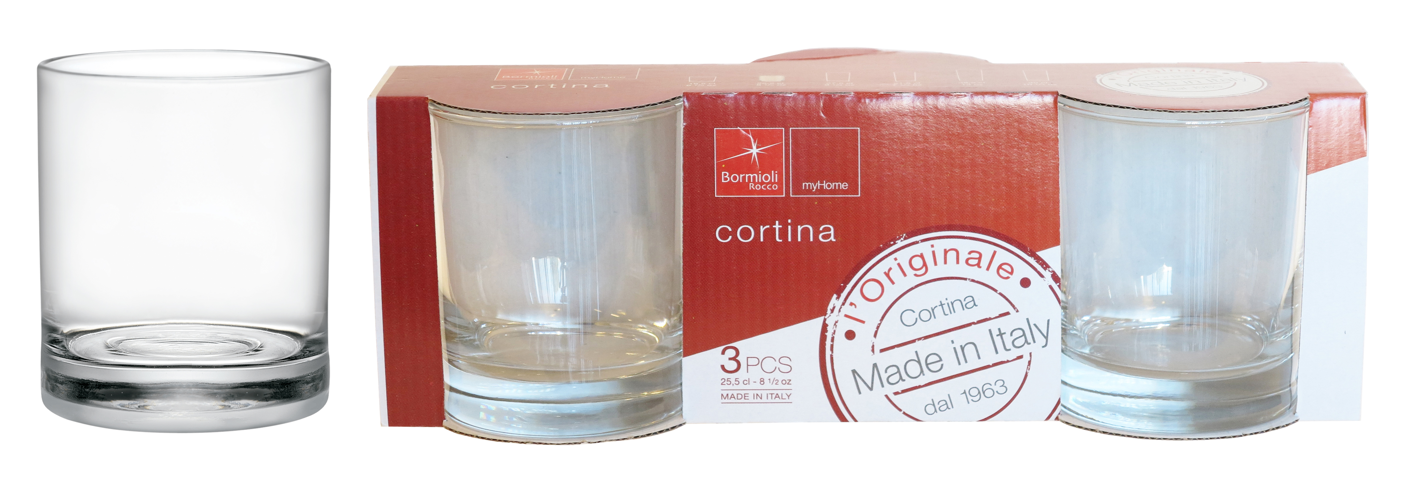 Joogiklaas Cortina 25cl, 3tk