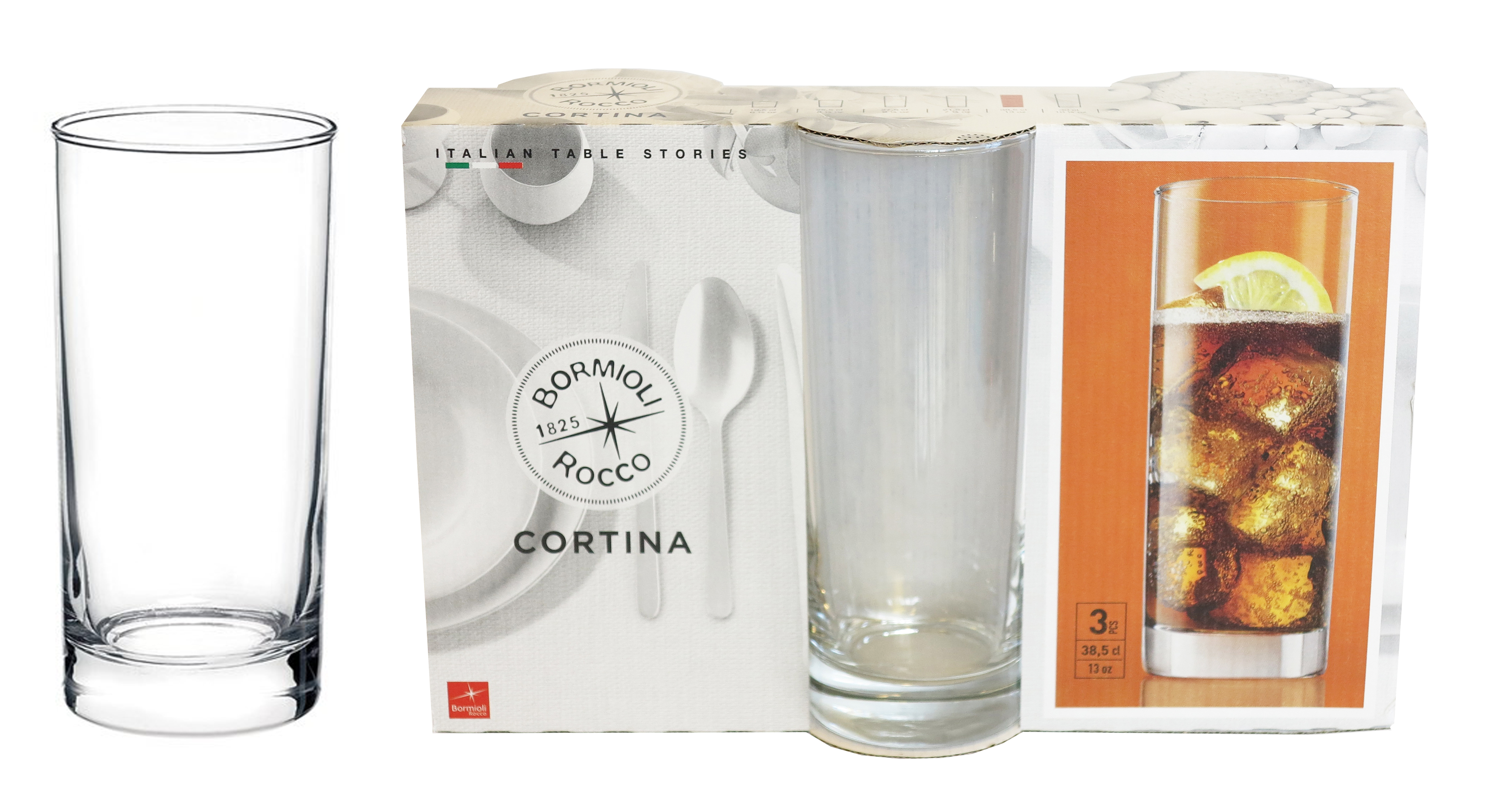 Joogiklaas Cortina 38,5cl, 3tk